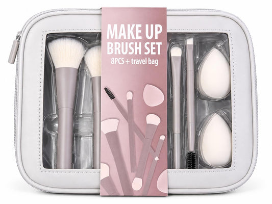 Set de brochas, con esponjas y neceser