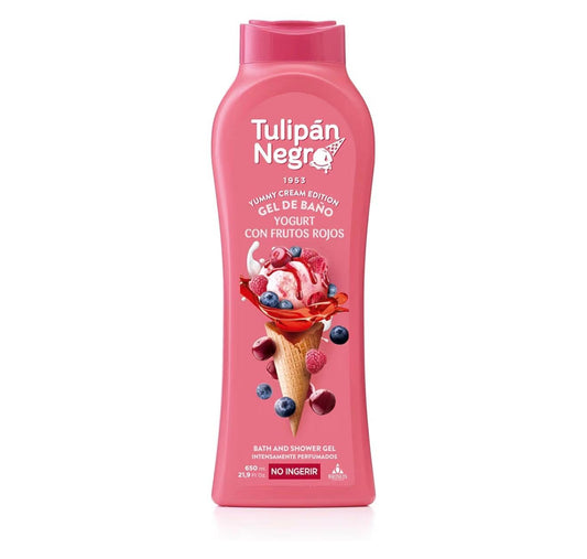Gel de baño de yogur con frutos rojos